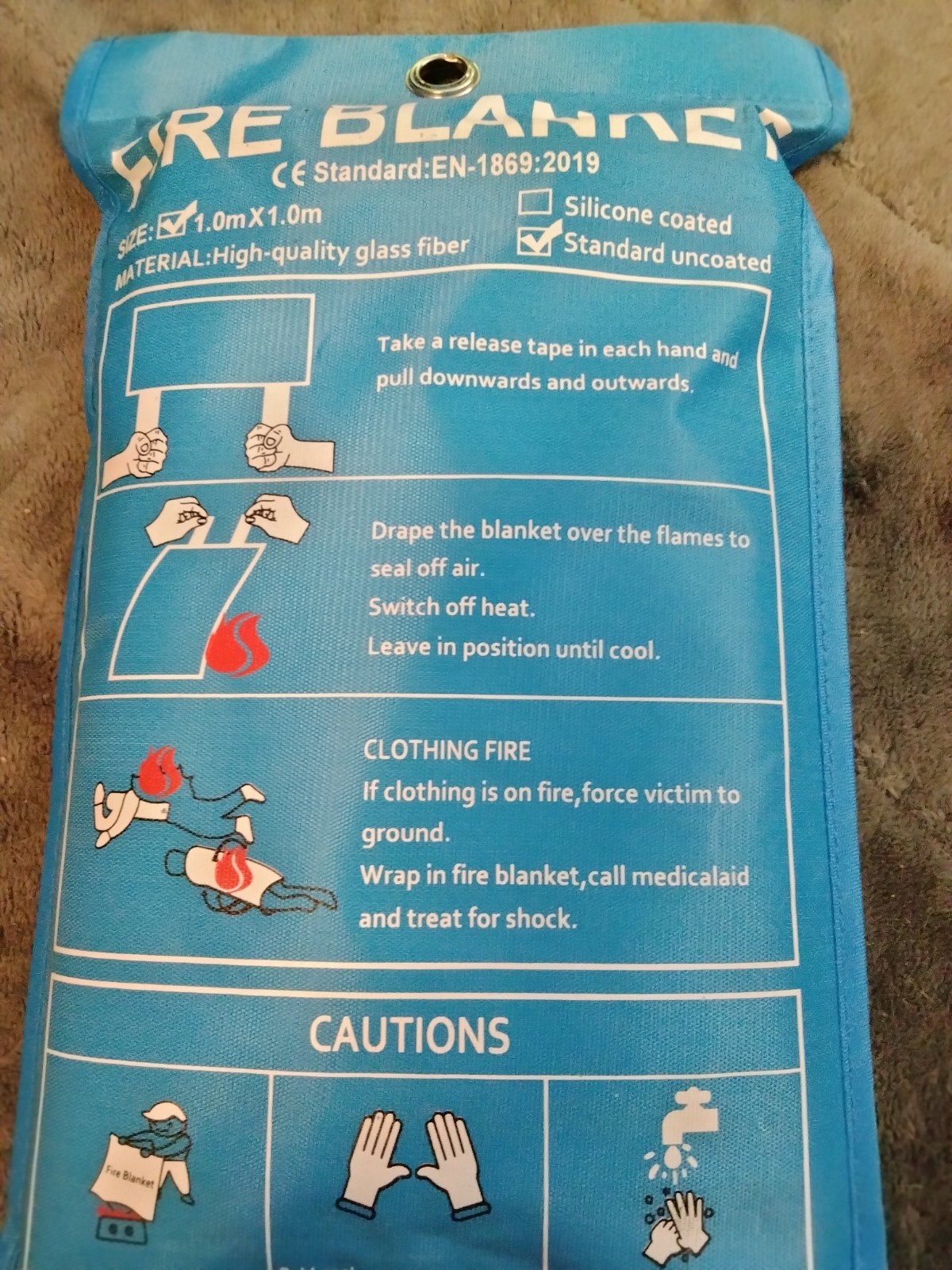 Fire Blanket Standard Uncoated Size 1.0 M By 1.0 M
