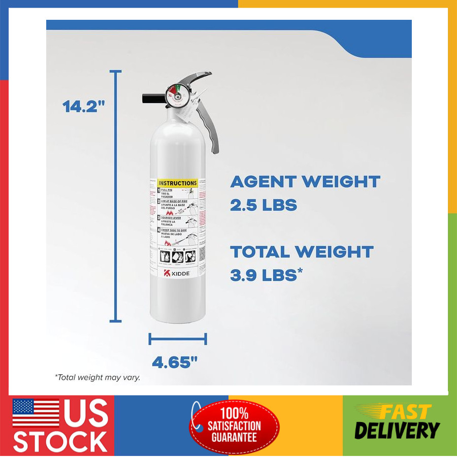2 Pack Kidde Boat Fire Extinguishers, Single-Use 1A10BC, Reliable Safety