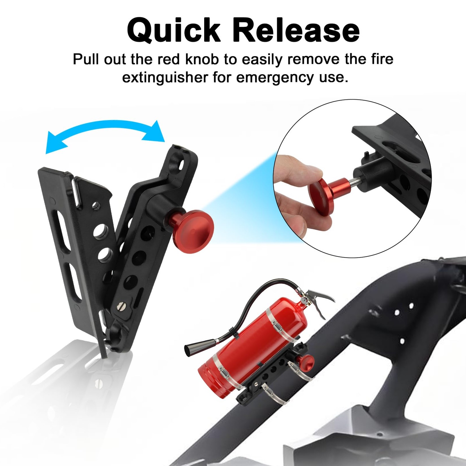 Quick Release UTV Fire Extinguisher Mount Kits Universal for Truck Wrangler J…