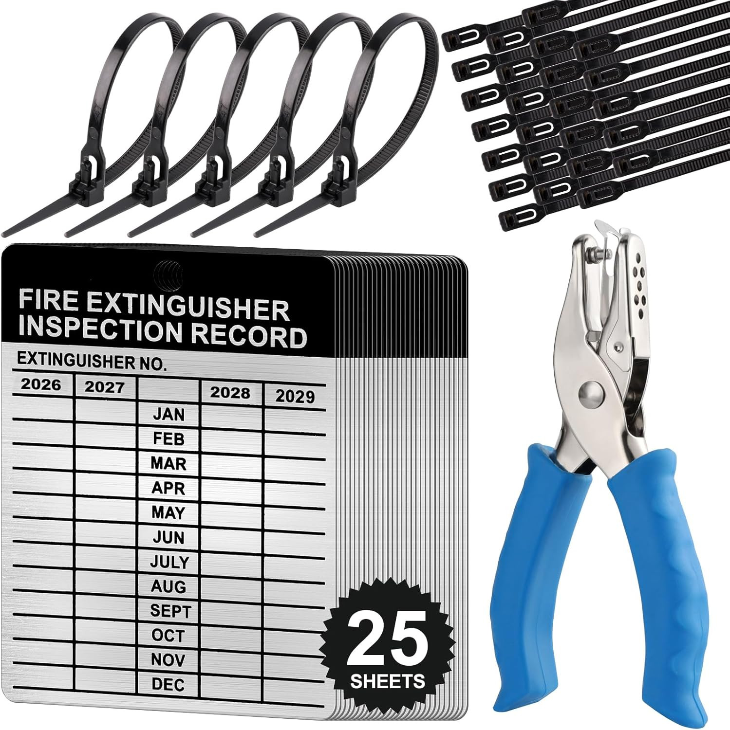 25 Sets Metal Inspection Tags Safety Inspection Tags Fire Extinguisher Inspectio