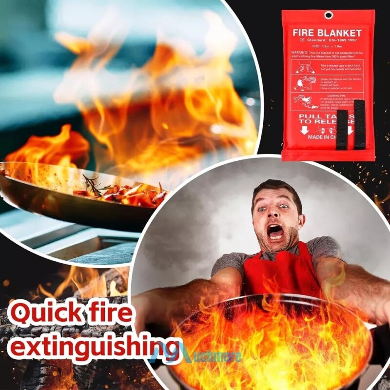 1-4 PACK Large Fire Blanket Fiberglass Emergency Home Office Retardant Prepared