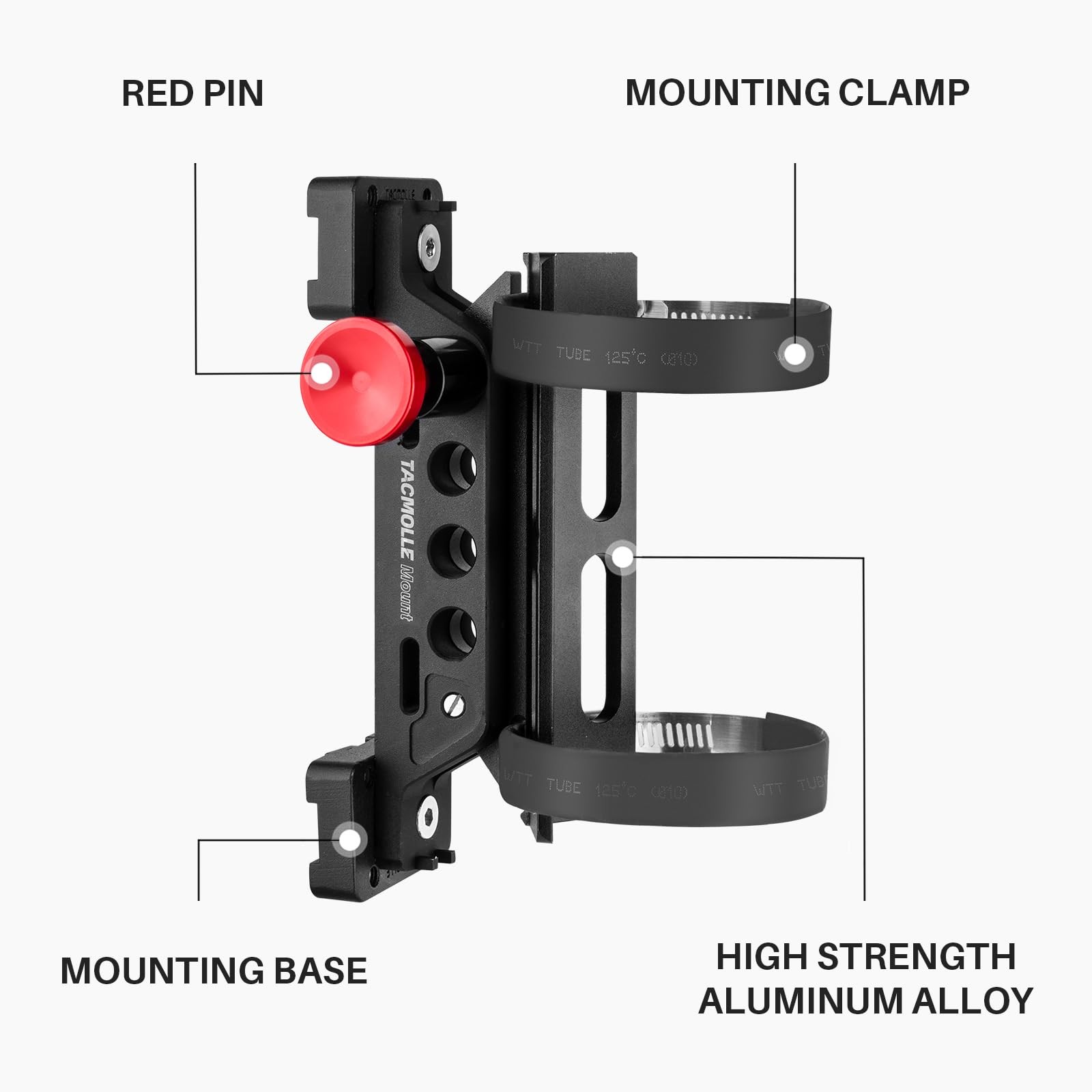 Rigid MOLLE Panel Fire Extinguisher Mount with 4 Adjustable Clamps
