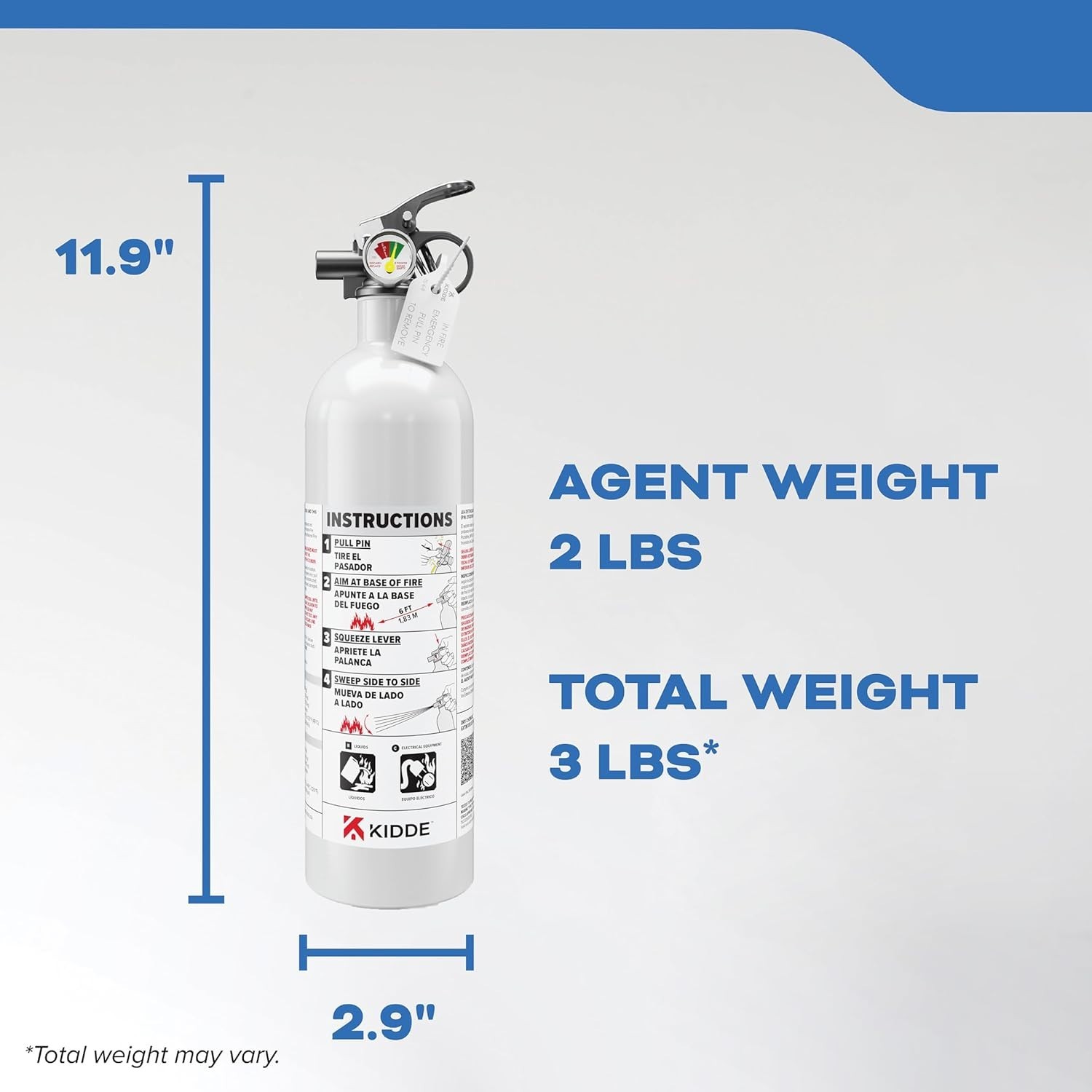 Kidde Fire Extinguisher for Boats Marine 5BC USCG Approved Aluminum Stainless