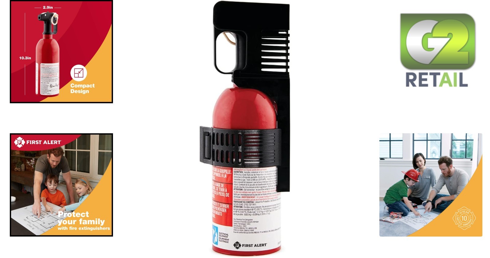 Essential AUTO5 Car Fire Extinguisher, 5-B:C Rated for Vehicle Safety, 1-Pack