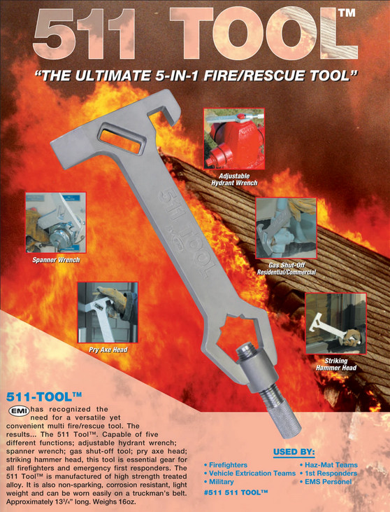 EMI 511 Fire Rescue Tool Non-Sparking Corrosion-Resistant Lightweight