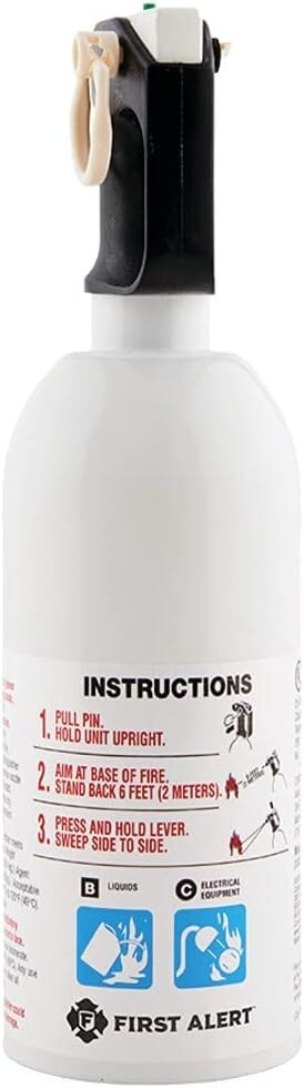 First Alert Kitchen Fire Extinguisher KFE2S5 UL RATED 5-B:C White 1 Pack