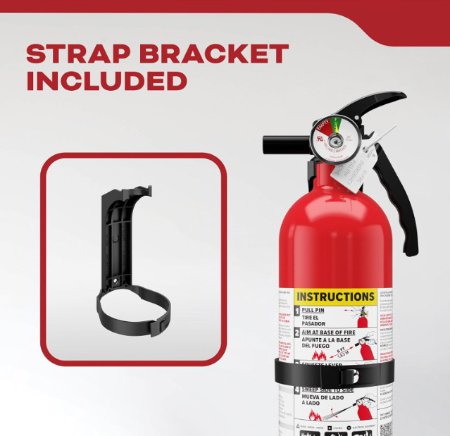 Kidde Fire Extinguisher, 1-A:10-B:C, Dry Chemical, 2-Pack, Red, Mounting Bracket
