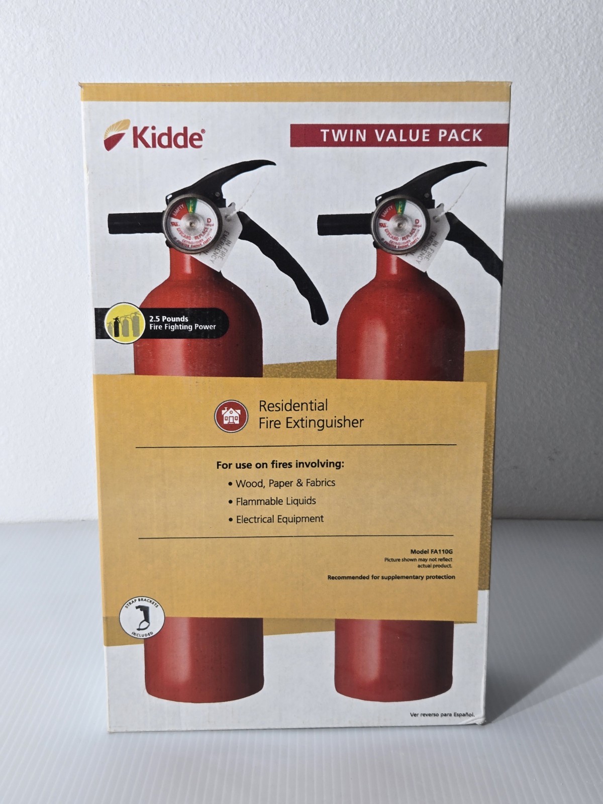 Kidde Class ABC 2.5 lb Fire Extinguisher 2-Pack 1-A:10-B:C | 21030932 | (FA110G)