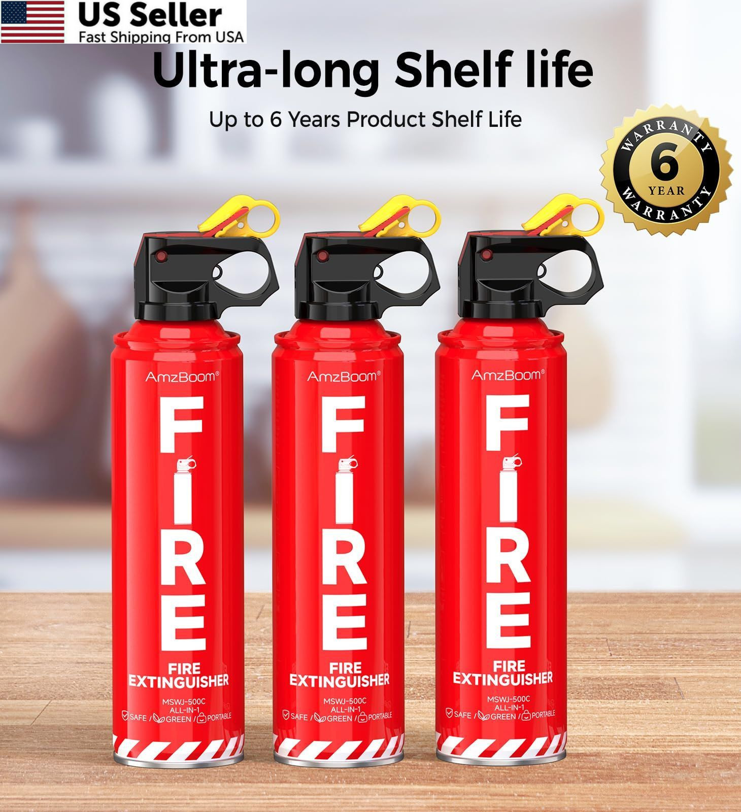 Fire Extinguisher for Home 1Pack, Kitchen, Car, and Grill,Compact 1 PACK
