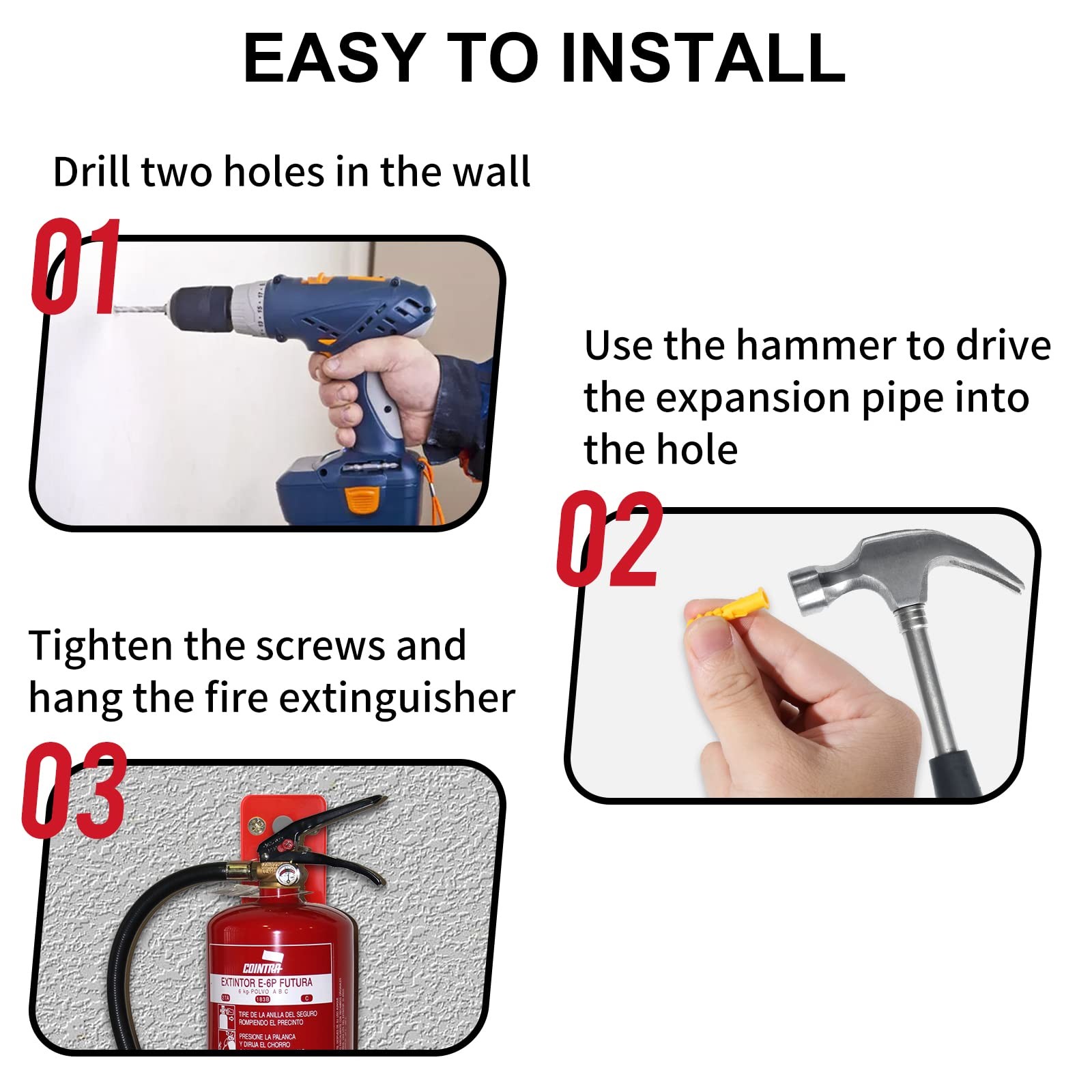 Fire Extinguisher Wall Hook Mount Bracket Fits 5 To 40 Lb Extinguishers 4 PCS