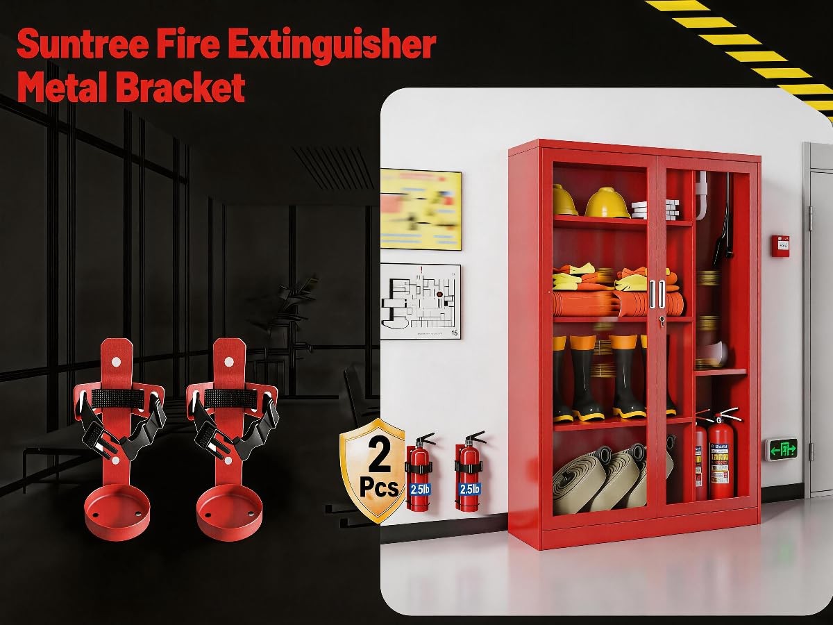 2 PCS Heavy Duty Metal Wall Mount Bracket Mini Holder For 2.5LB Extinguisher