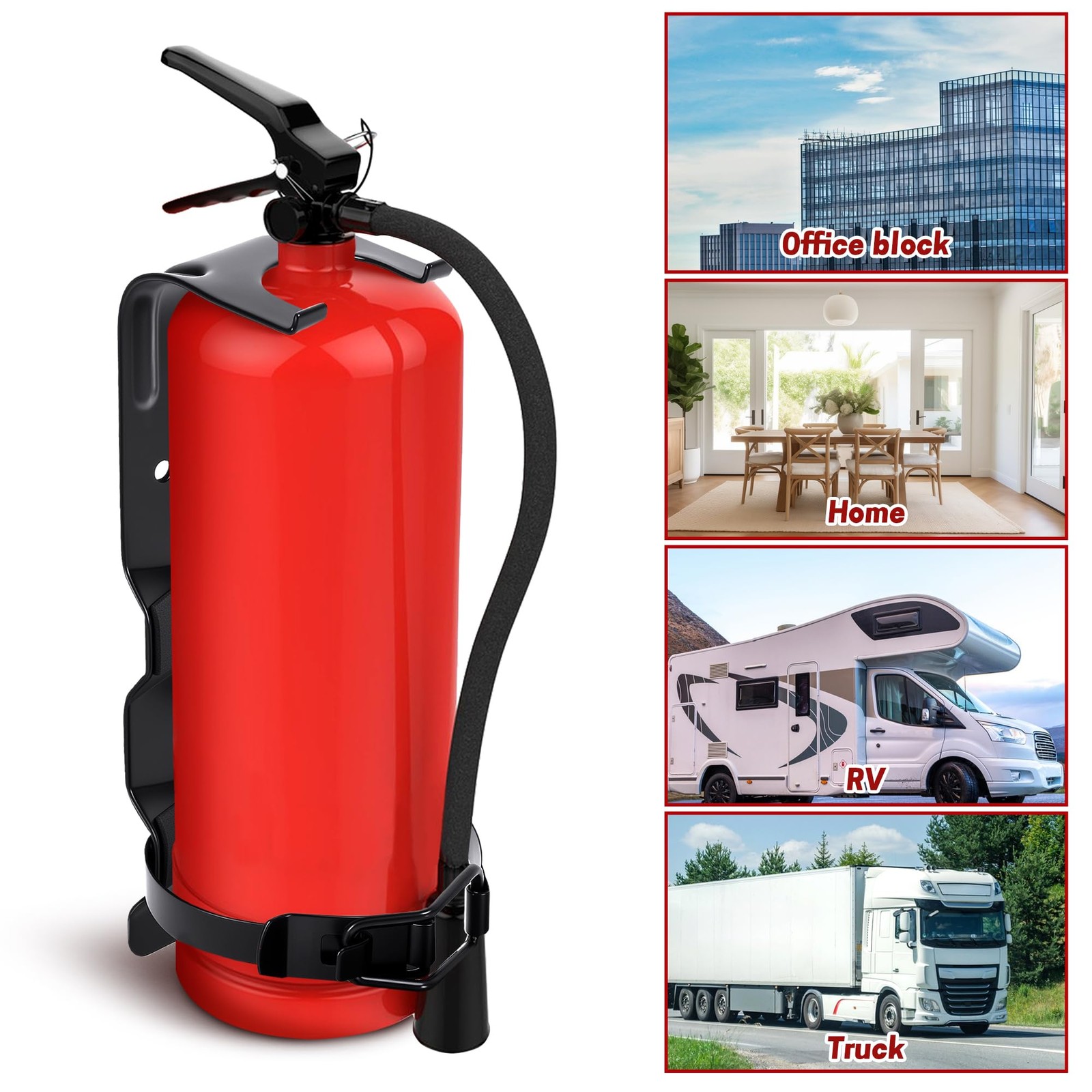 2 Pack Fire Extinguisher Brackets, 2.5 LB Fire Extinguisher Wall Mount Bracke…
