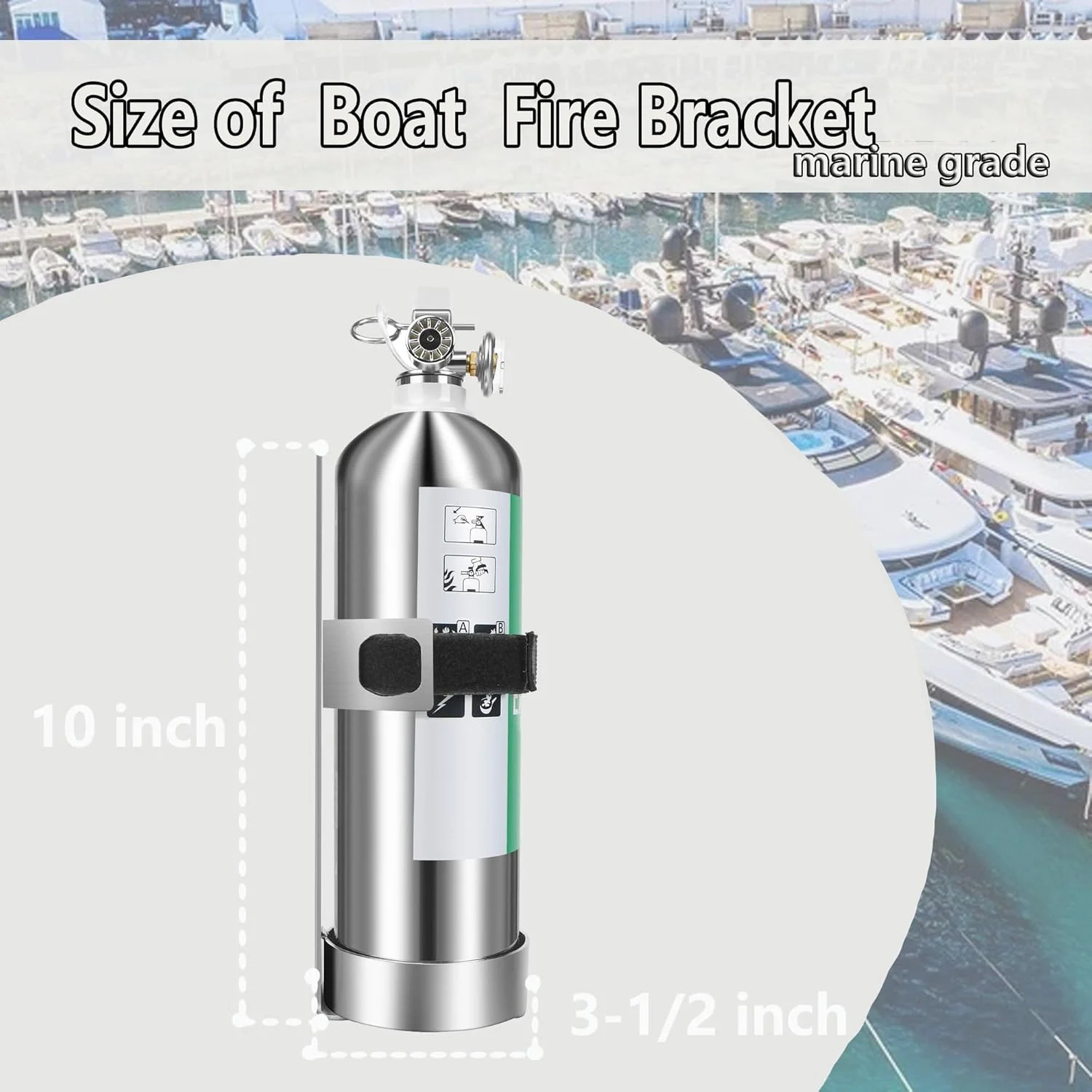 Boat Steel Fire Extinguisher Bracket,304 Stainless Steel Mounting Bracket with A