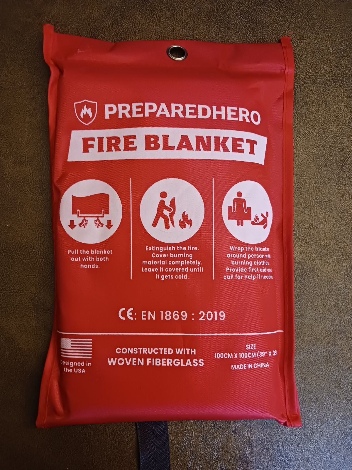 Prepared Hero Emergency Fire Blanket Suppression Fiberglass 39″x39″