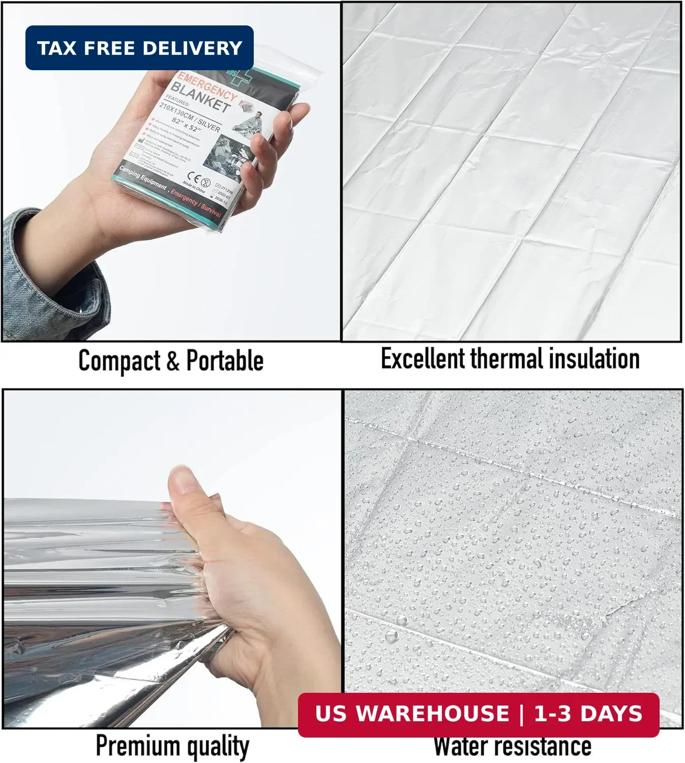 General Medi Emergency Blanket (12-Pack),Emergency Silver Foil Blanket- Perfect