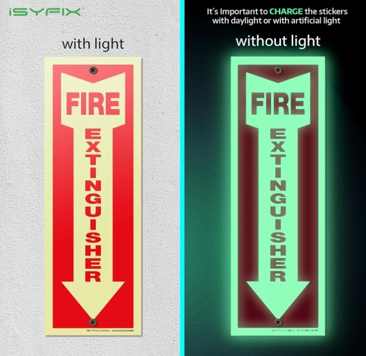 Fire Extinguisher sign metal And Fire Extinguisher sign plastic Glow in the Dark