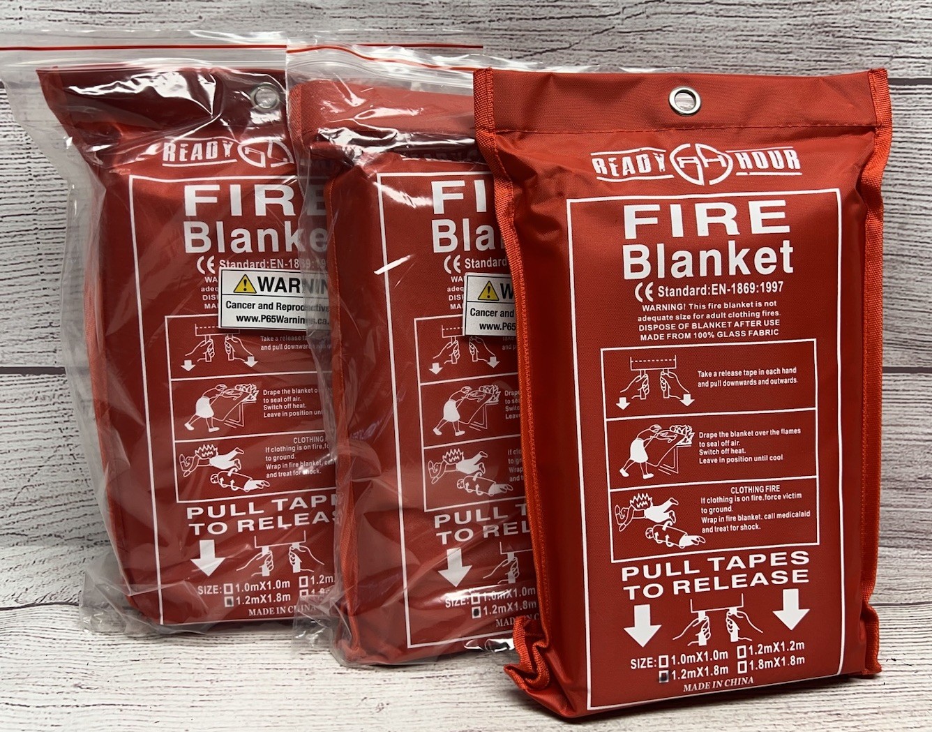 3 pack. p1m² Emergency Fire Blanket Quick Release In Case For Home Office Car.