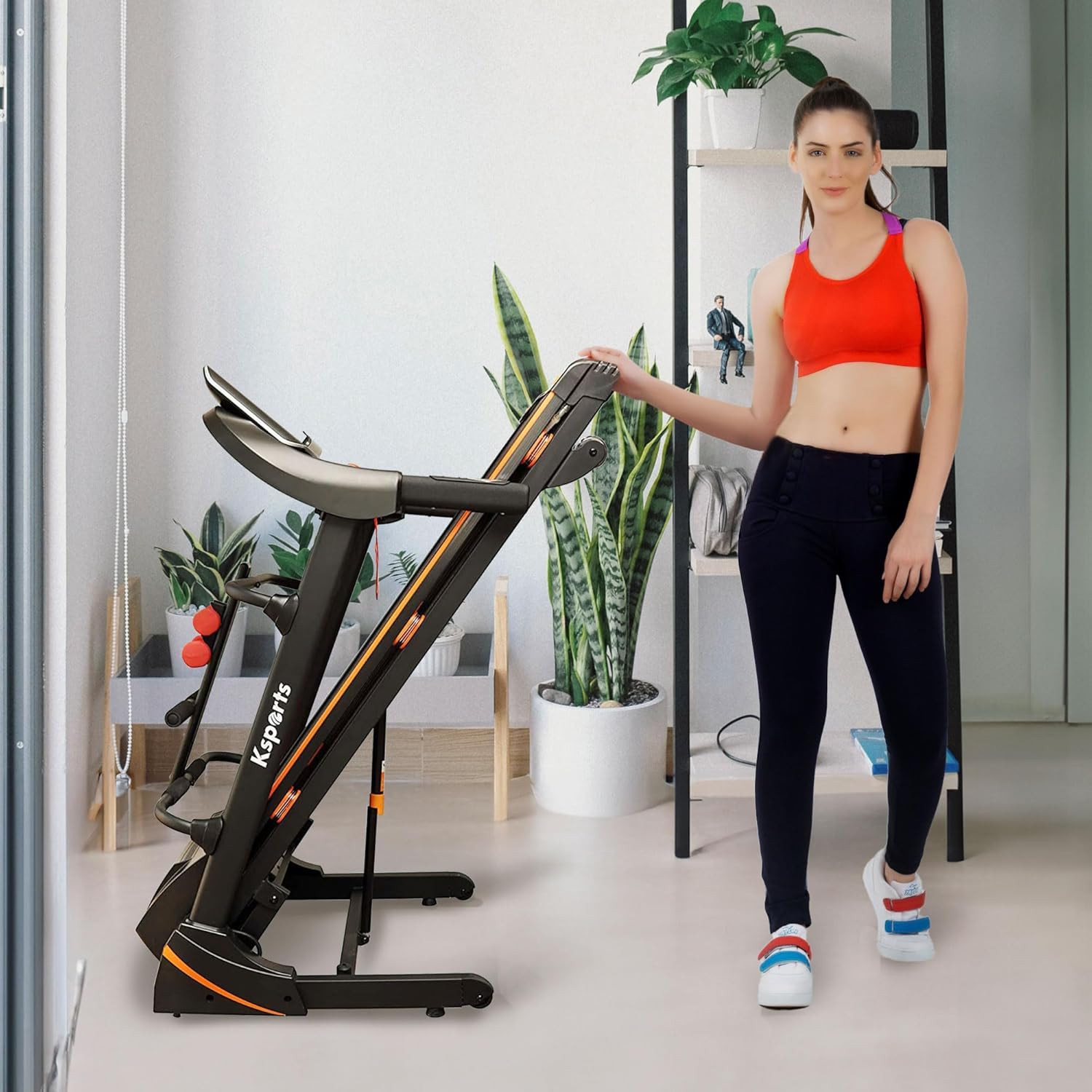 Treadmill Bundle | Electric Folding Incline Treadmill with Auto/Manual Incline,