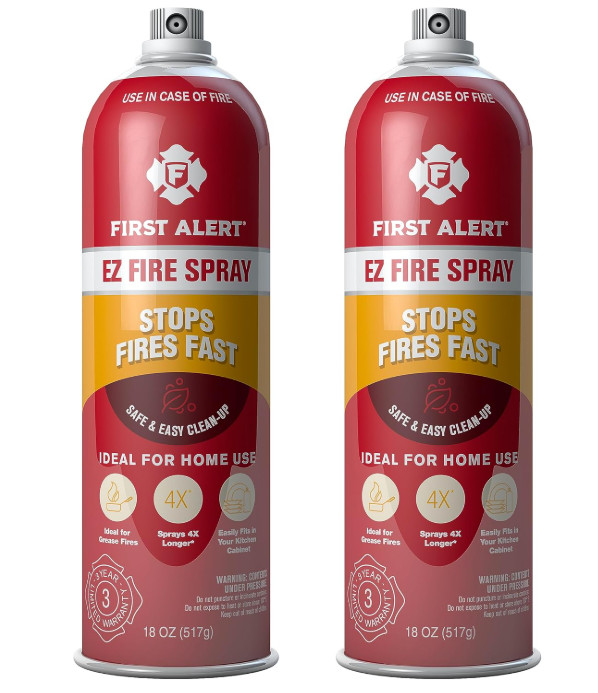 First Alert EZ Fire Spray, Aerosol Extinguisher, Pack of 2, AF400-2, Red
