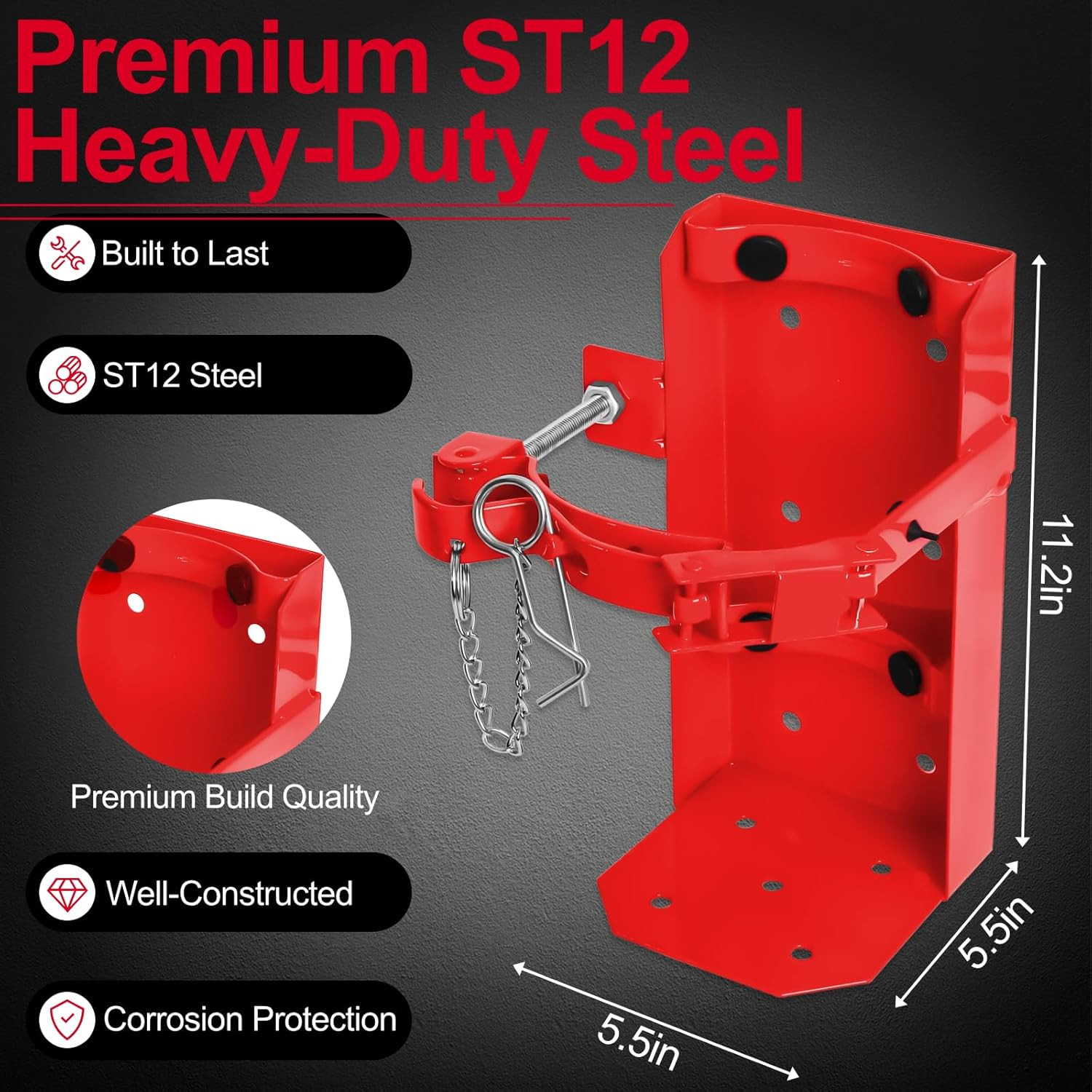 Fire Extinguisher Mount for 5 Lb & 10 Lb Extinguishers, Heavy Duty ST12 Steel Ho