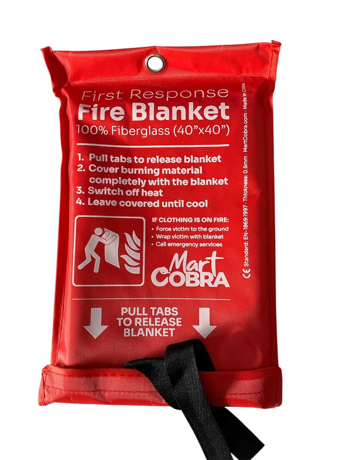 Mart Cobra Emergency Fire Blanket for Home and Kitchen – 1 Pack – Fire Blanket