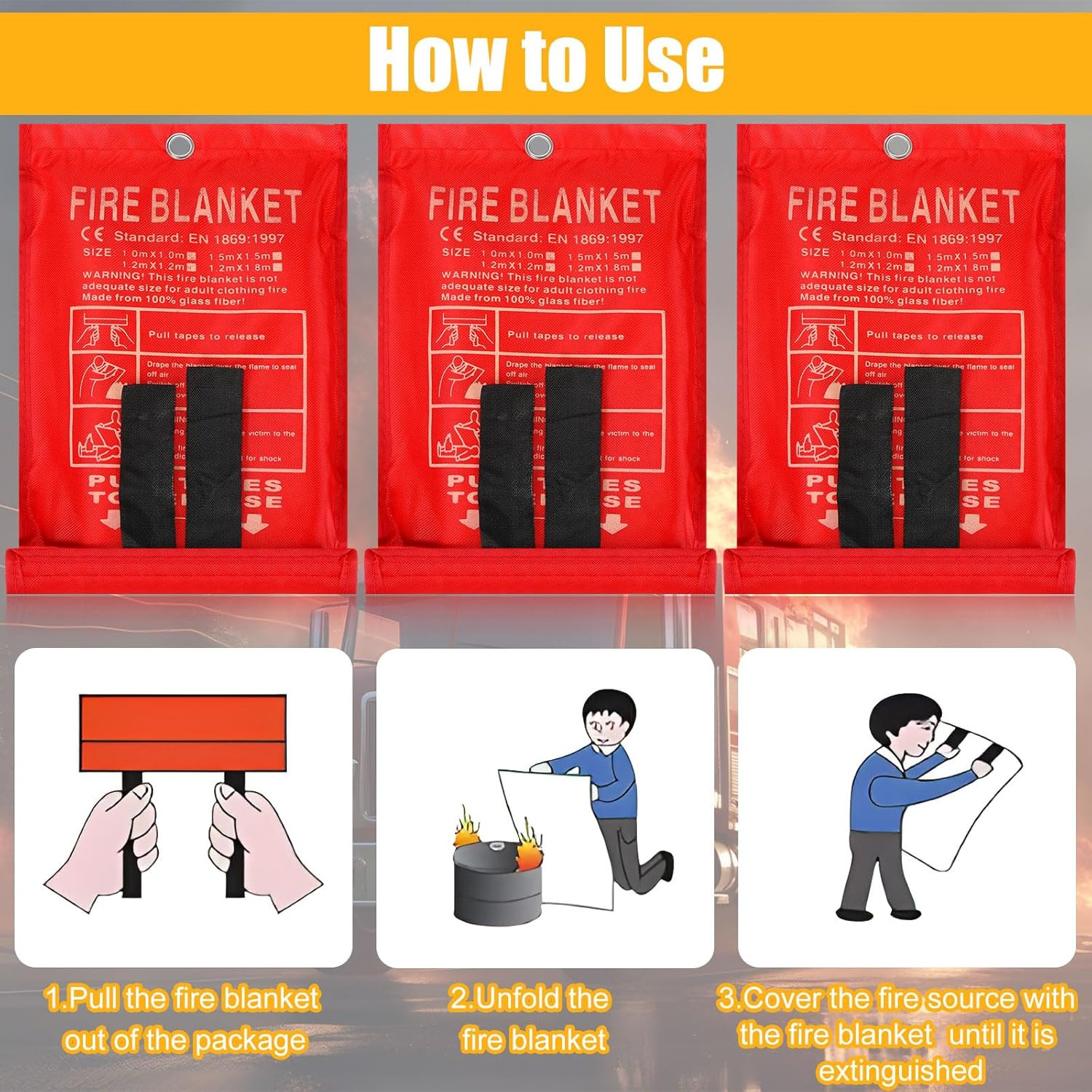 50 Pack Fire Blanket for Home and Kitchen Bulk 39 X 39 Inch Emergency Fire Blank