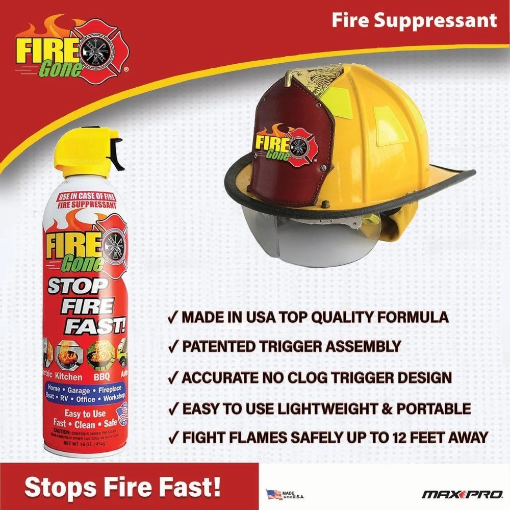 Fire Extinguishing Spray Aerosol Can FFF Foaming Agent 16 oz for Cooking and