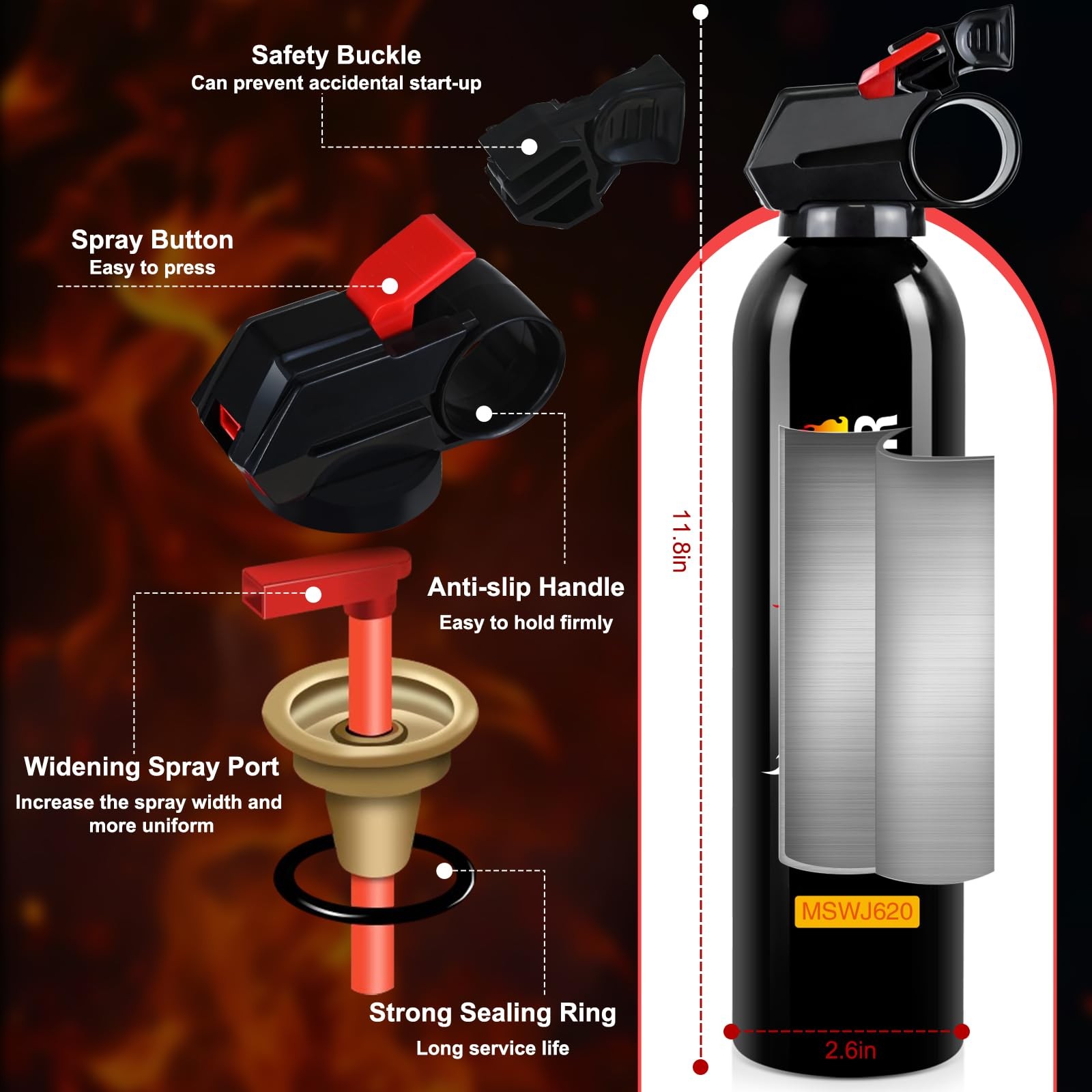 Fire Extinguishers with Mount Bracket – 3 Pack Small Portable Fire Extinguish…