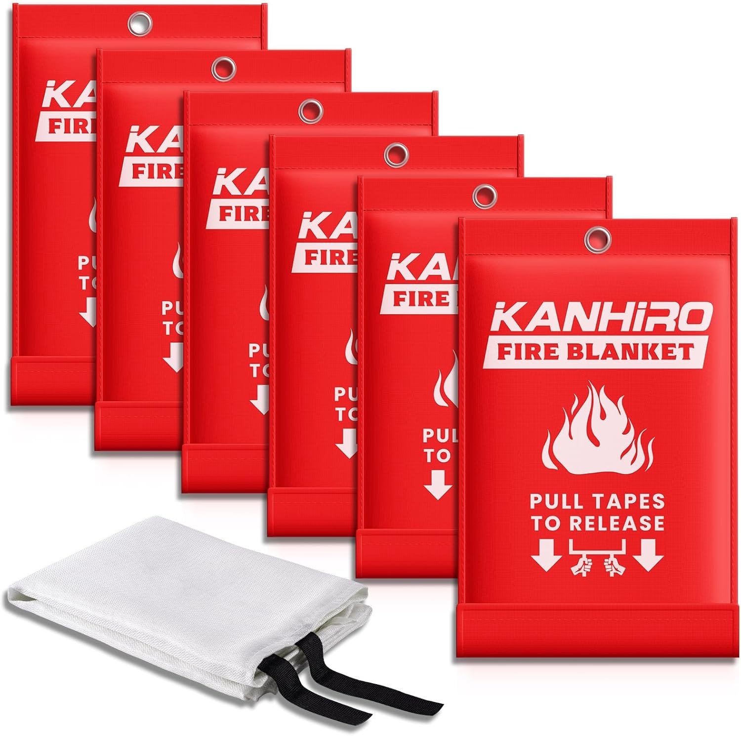 39×39 Emergency Fire Blanket – Essential Safety Gear for Home & School, 6 Pack