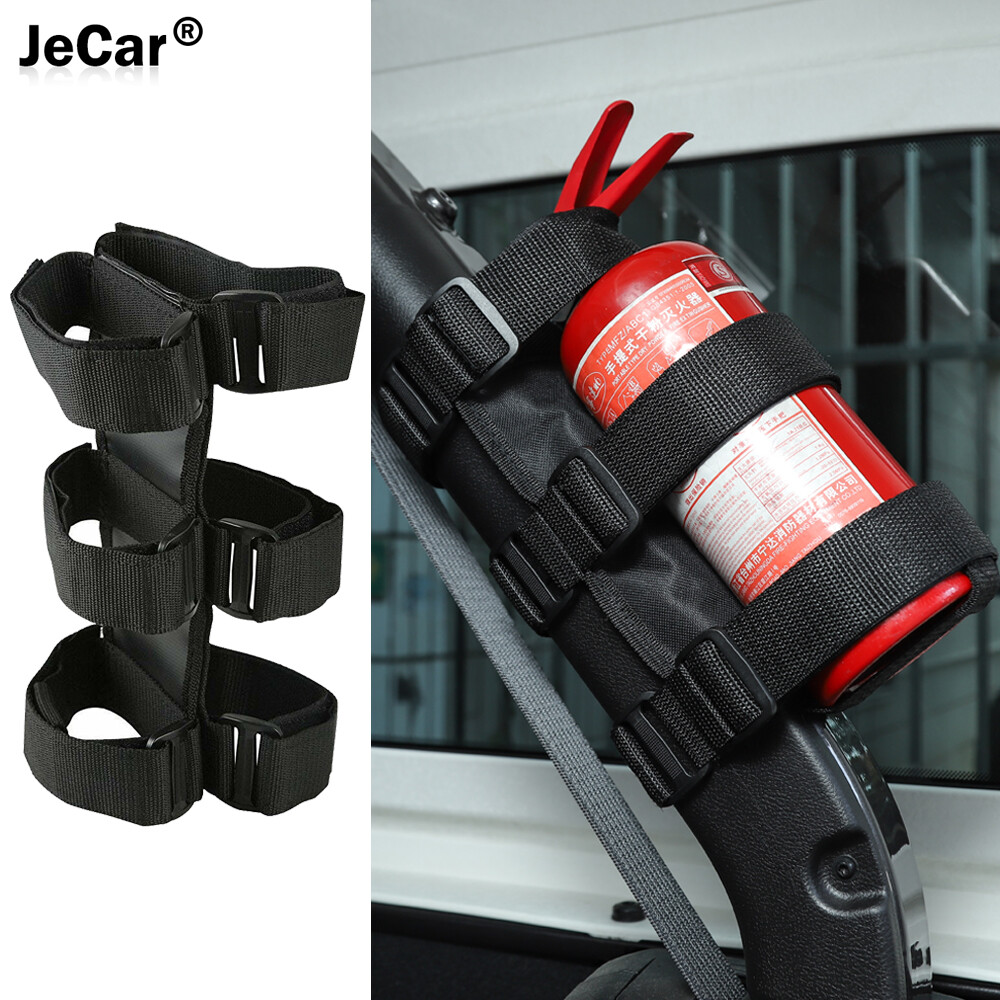 Black Roll Bar Fire Extinguisher Holder for 07 -22 Jeep JK JL Wrangler Unlimited