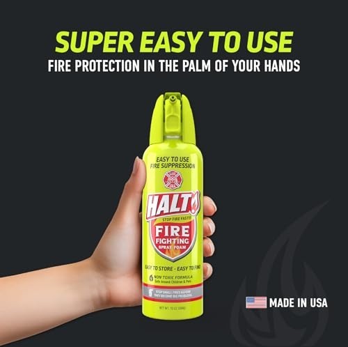 10oz Non-Toxic Fire Safety Spray – PFAS-Free Handheld Suppressor for Home, BBQ,