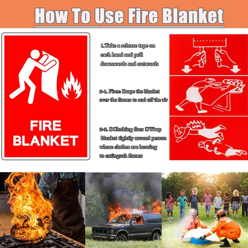 Fiberglass Fire Blanket 1/2/4/6PCS, Emergency Home Retardant Prepared 59”x59”