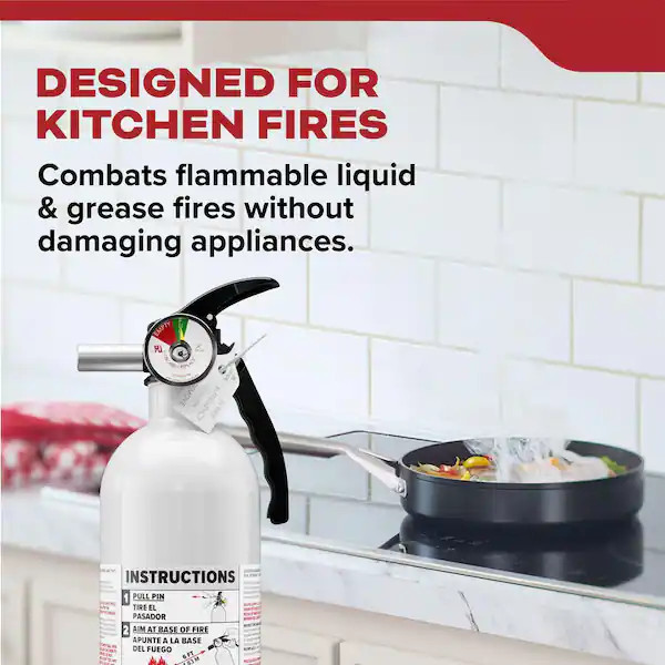Residential and Kitchen 1-A:10-B:C Class ABC and Class BC 5.5 lbs. Fire Extingui