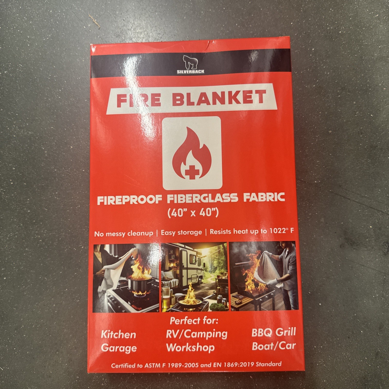 Silverback Fire Blanket – 100% Fiberglass Fabric 40”x40”