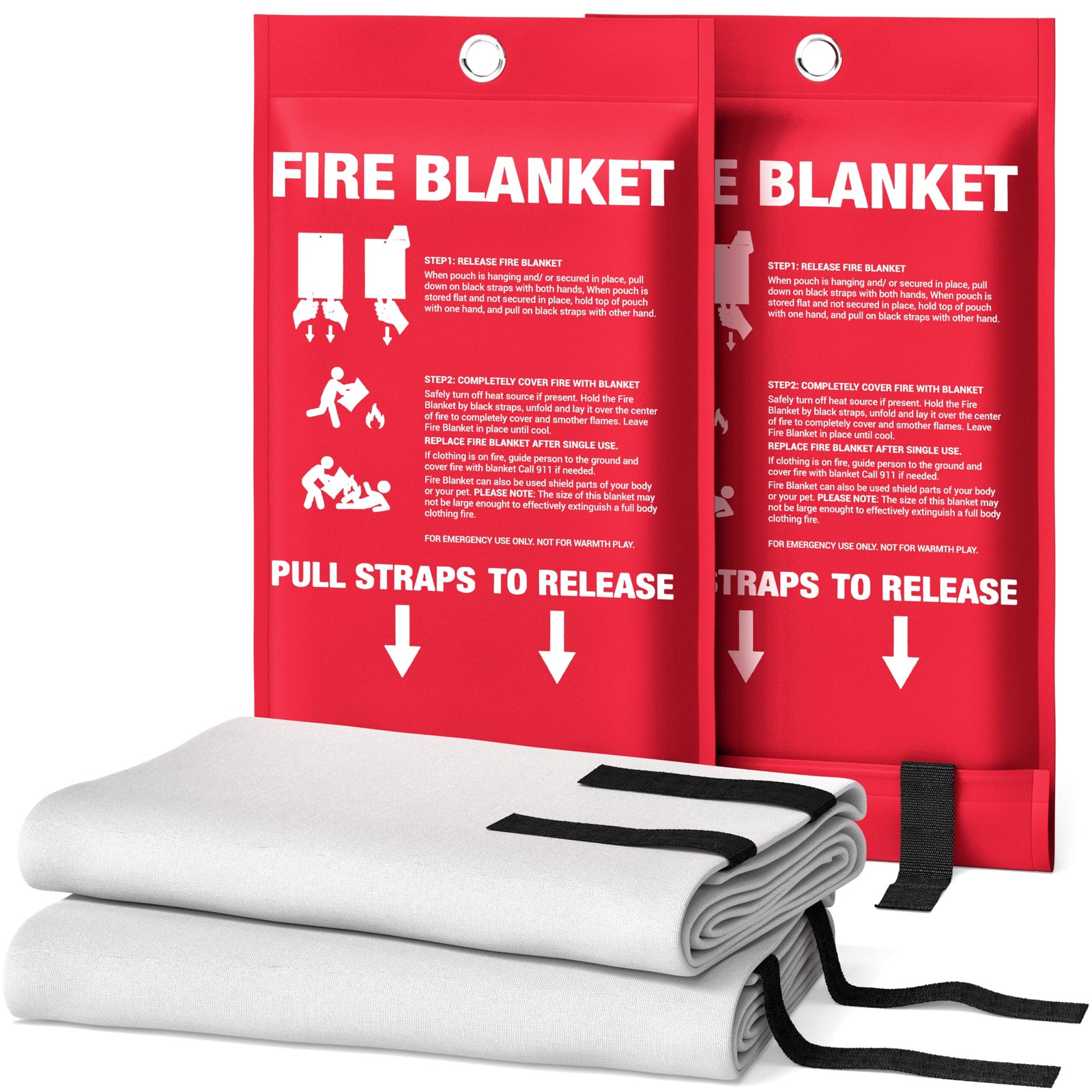 Emergency Fire Blanket, 40×40 UM9 Fiberglass, Rated to 1076°F, Smothers Kitch…
