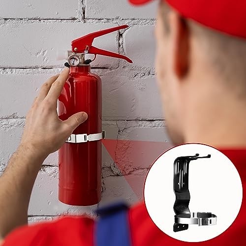 Therwen 2Pc Fire Extinguisher Bracket 5Lb Wall Mount Steel 9×2.5In Black Truck