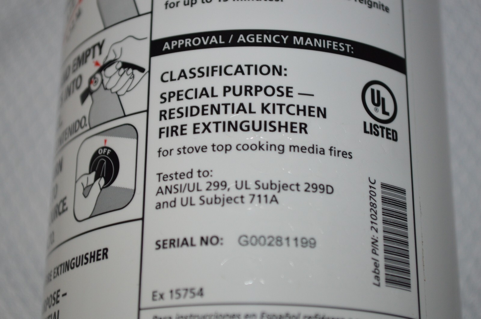 KIDDE ~ KITCHEN FIRE EXTINGUISHER ~ EASY MOUNT BRACKET ~ RESSP ~ DRY CHEMICAL