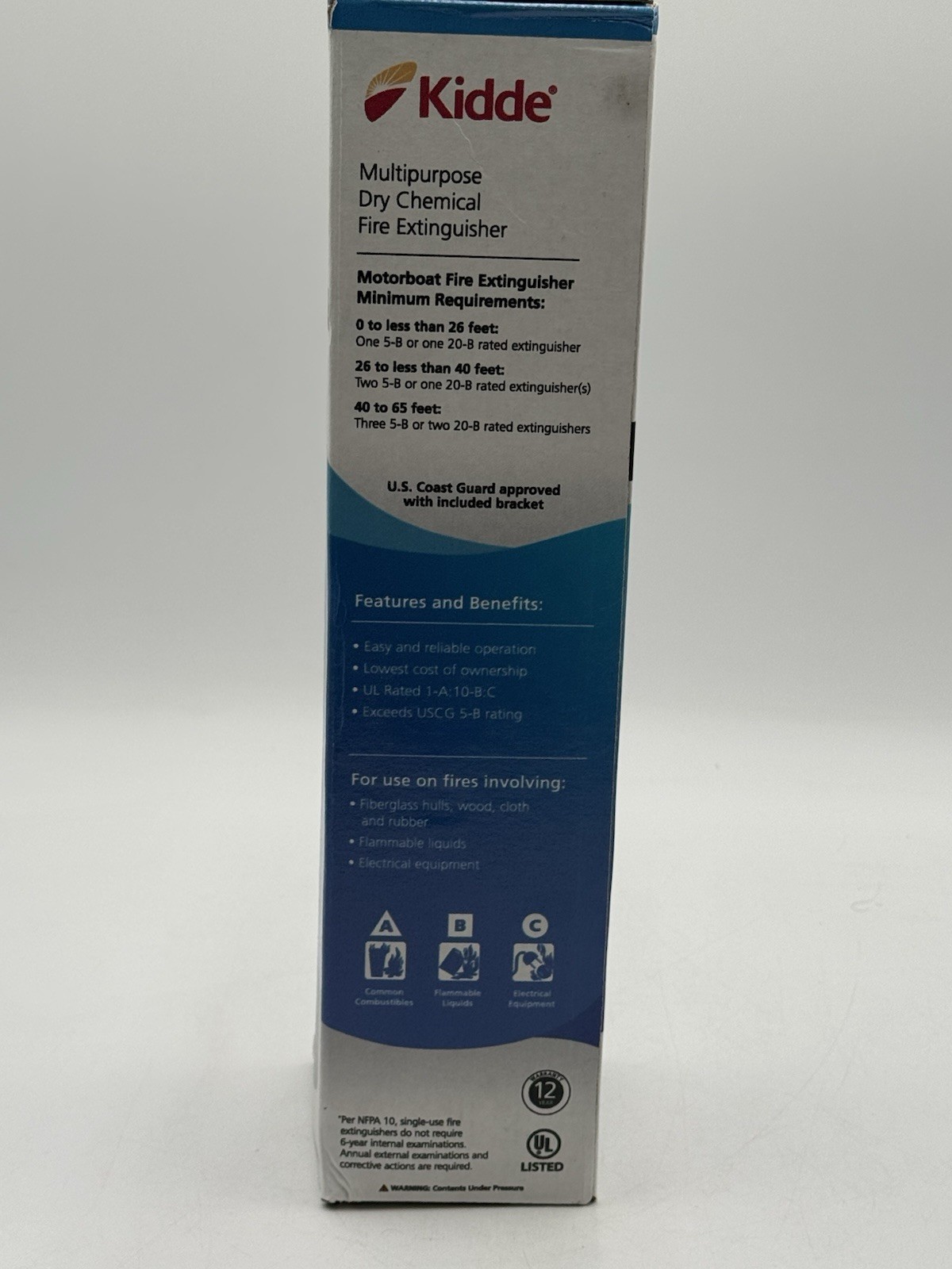 Fire Extinguisher for Boats, Single-Use 1A10BC