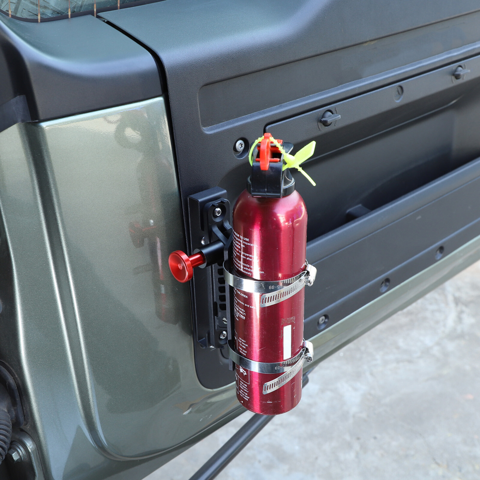 Rear Door Fire Extinguisher Holder Bracket Adjustable For Land Rover Defender