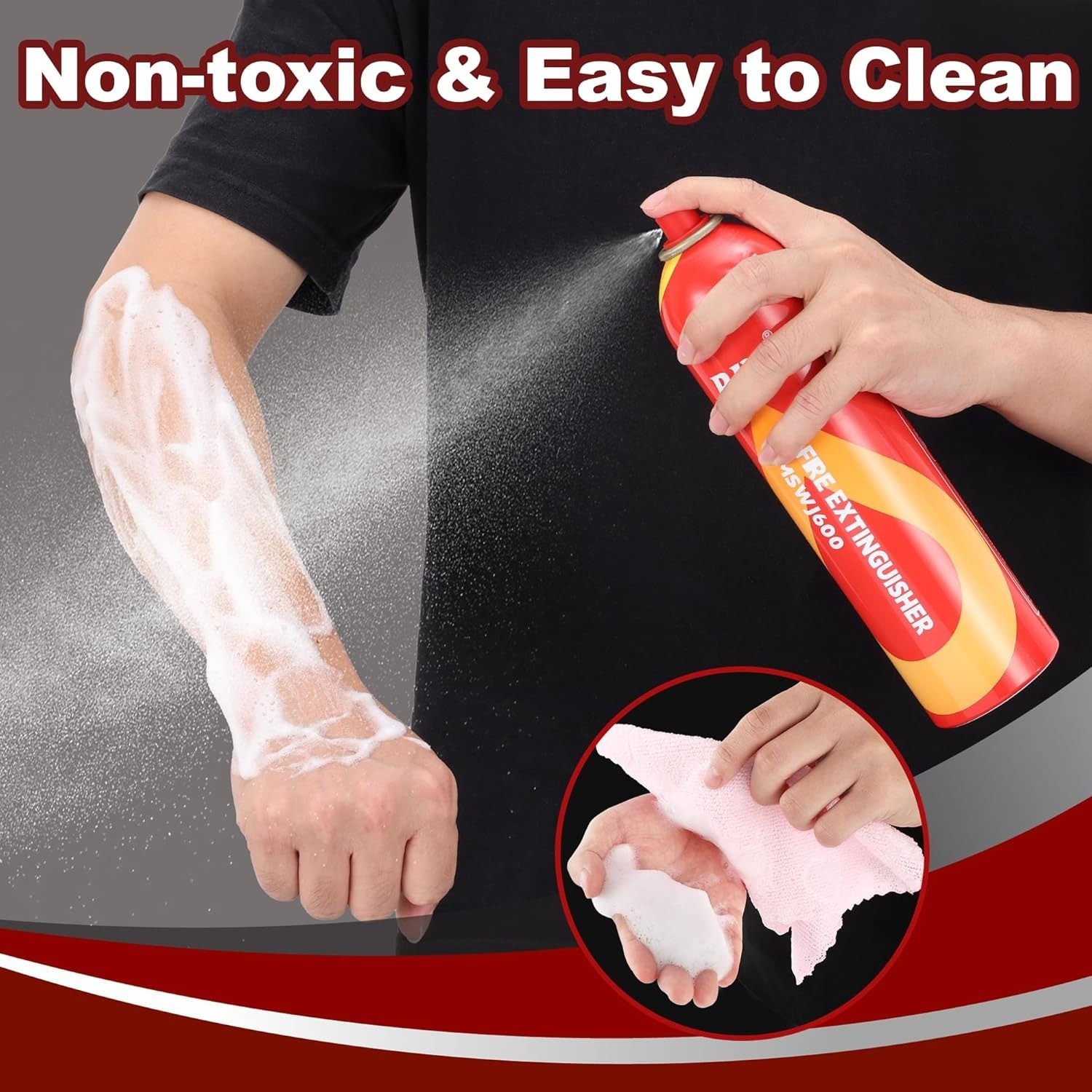 BJY Fire Extinguisher Spray MSW1600 2-Pack Portable Non-Toxic Easy-To-Use Design