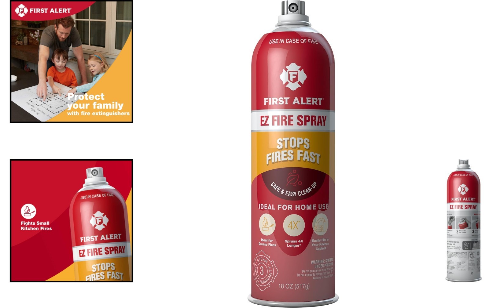 EZ Fire Spray 18 Ounces – Portable Aerosol with Quick Fire Suppression
