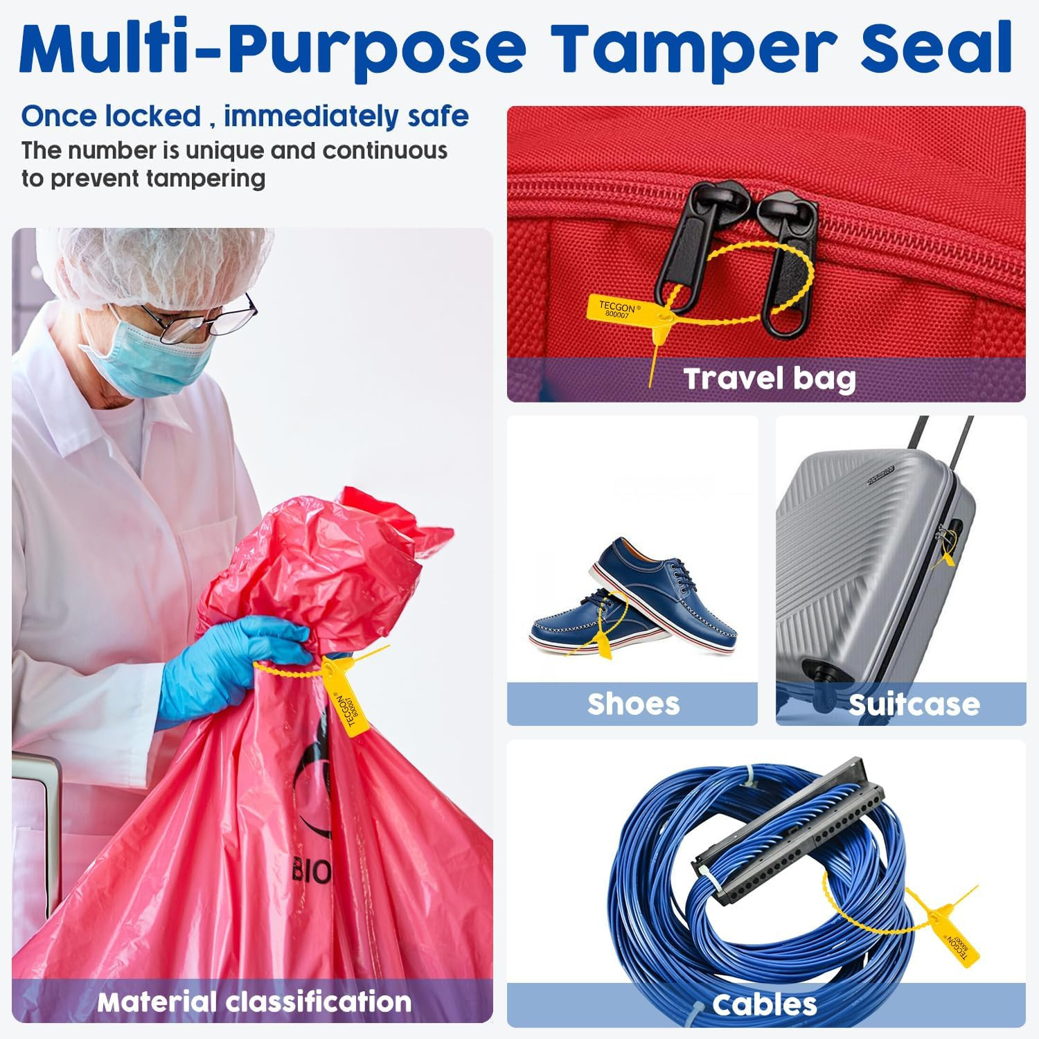1000 Pack Plastic Tamper Seals Fire Extinguisher Tags Security Tags Seals Safety