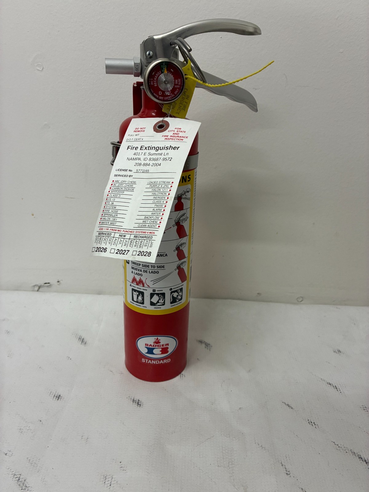 (6) New Badger 2.5 lb ABC Fire Extinguishers w/ Vehicle Brackets & 2026 Tags
