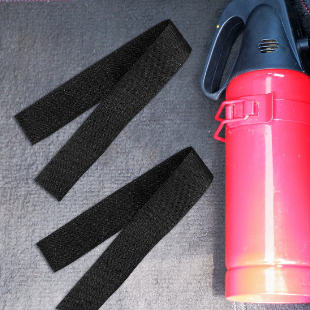 2Pcs Car Fire Extinguisher Fixing Straps Adhesive Reusable Durable Fabric Black