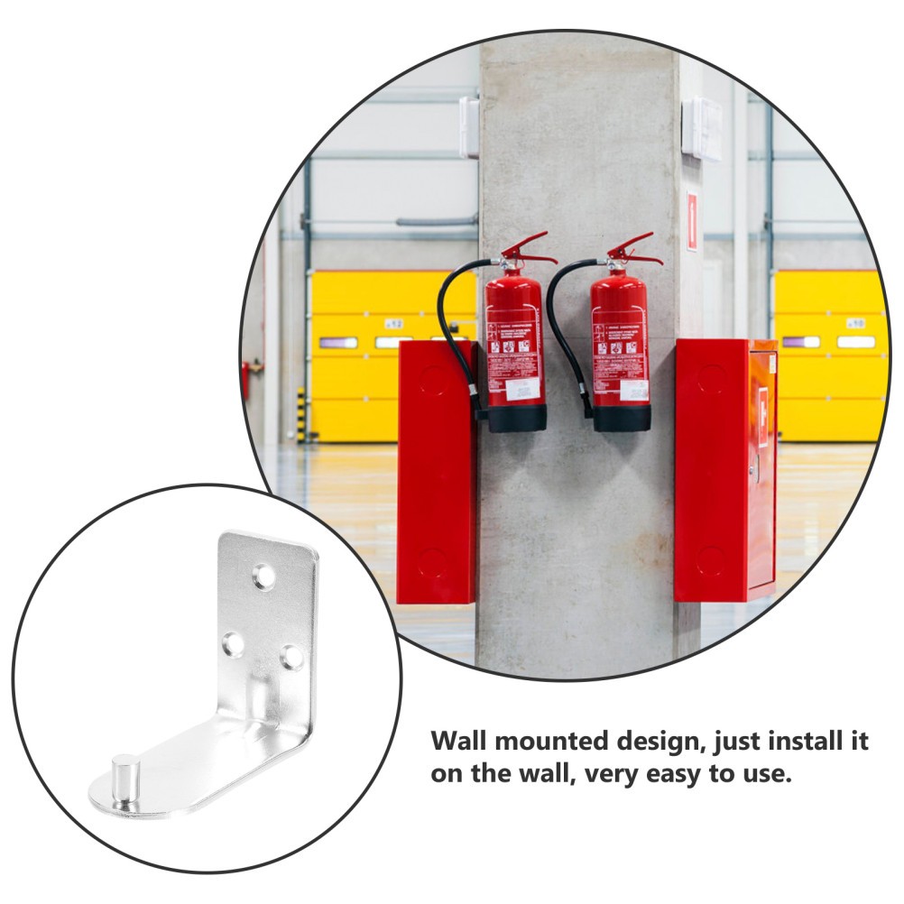 10Pcs L Shaped Fire Extinguisher Wall Hooks Metal Bracket Holder Transparent