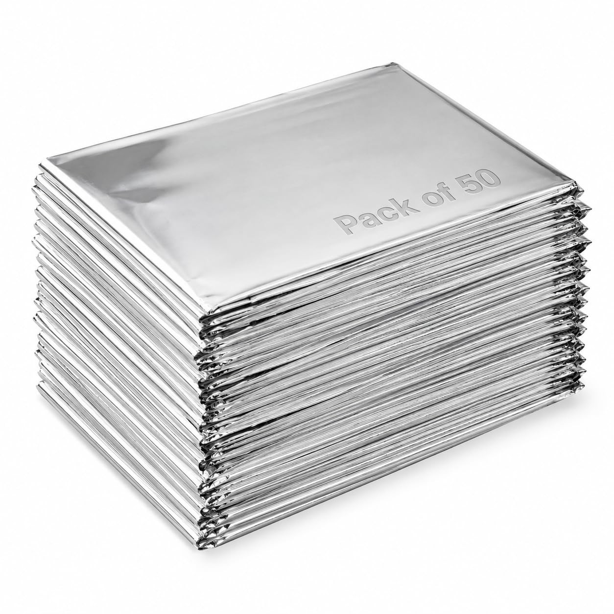 BH Lot of 50 Emergency Mylar Blankets 84″ x 52″