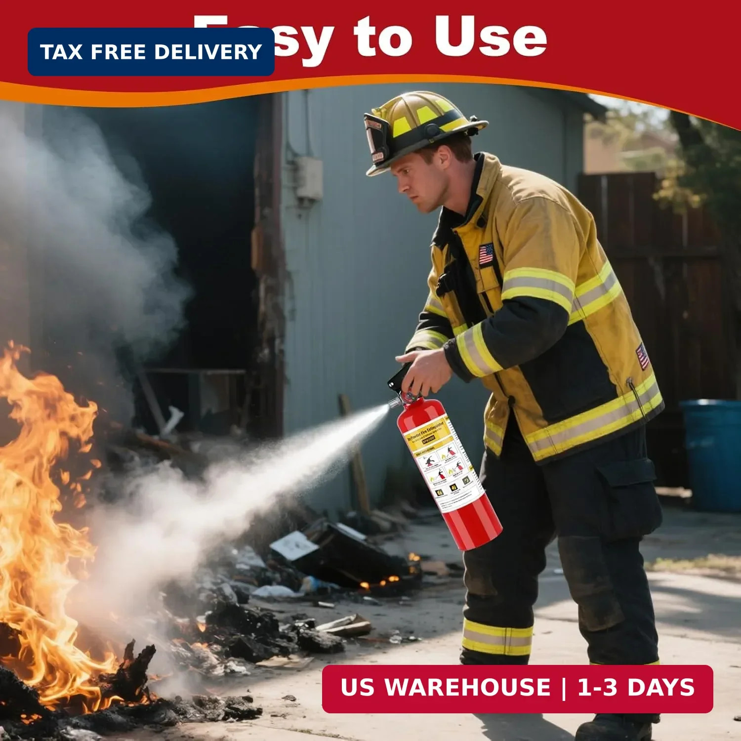 2 Pack ABC Fire Extinguisher – 2.5lb 1A:10B:C Dry Chemical Fire Extinguisher wit