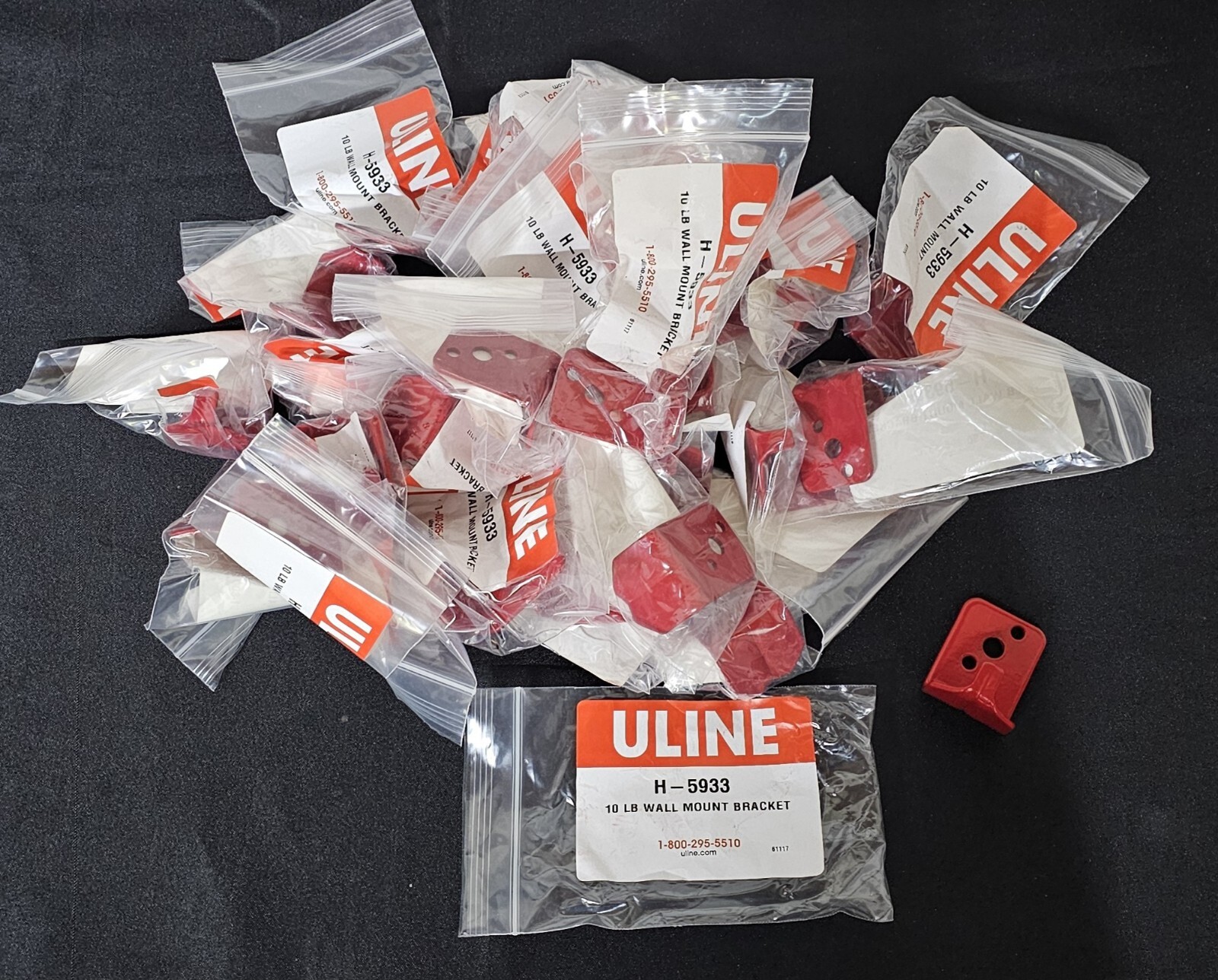 (25) ULINE H-5933 10 LB Hook Style Wall Mount Fire Extinguisher Bracket (25 Pack