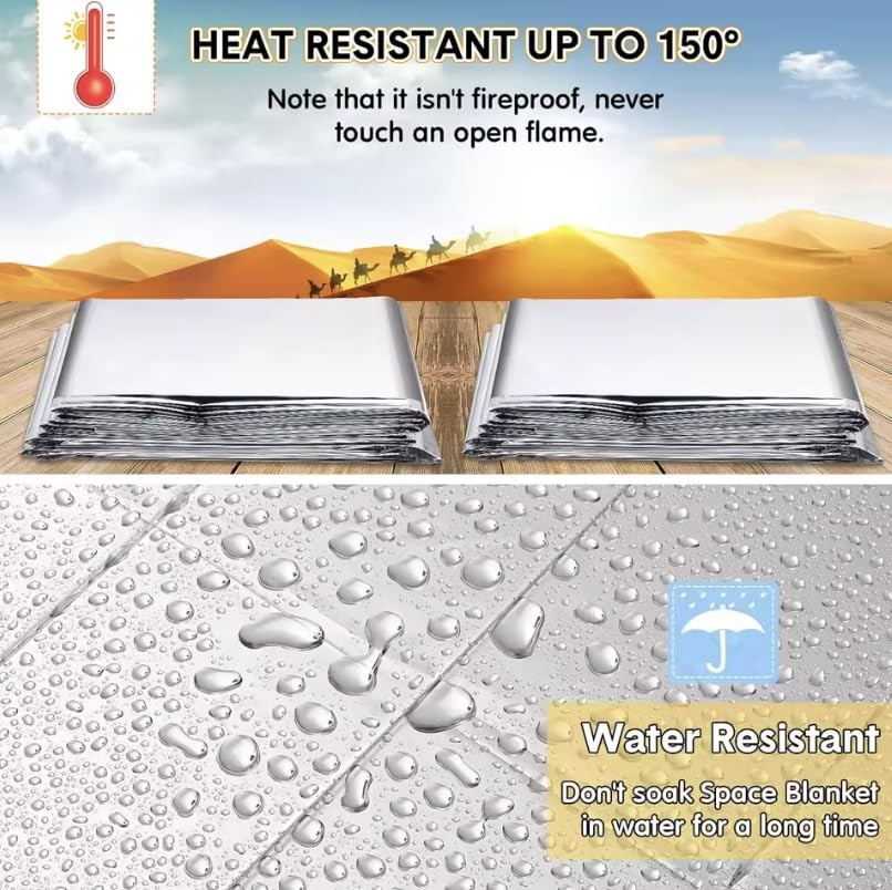 50 Pack Emergency Foil Blankets 51” x 83” – Thermal Mylar Survival Blankets I…