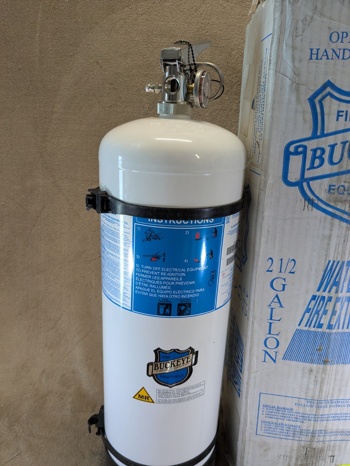 Buckeye 51000 Fire Extinguisher 2A:C Water Mist 2.5 Lb
